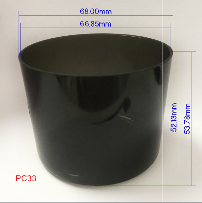 PC33 cylindrical plastic candle shell