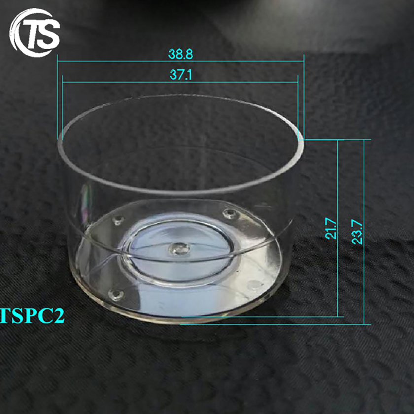 PC2 transparent plastic tealight candle cup